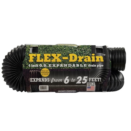 Flex-Drain Flex-Drain 3-3/4 in. D X 25 ft. L Poly Drain Pipe 51310
